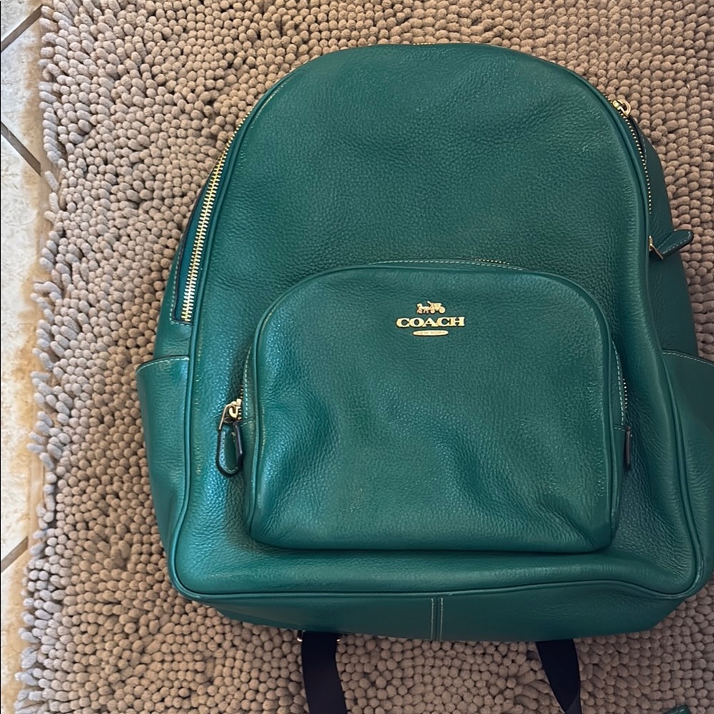 Coach Green Leather Backpack